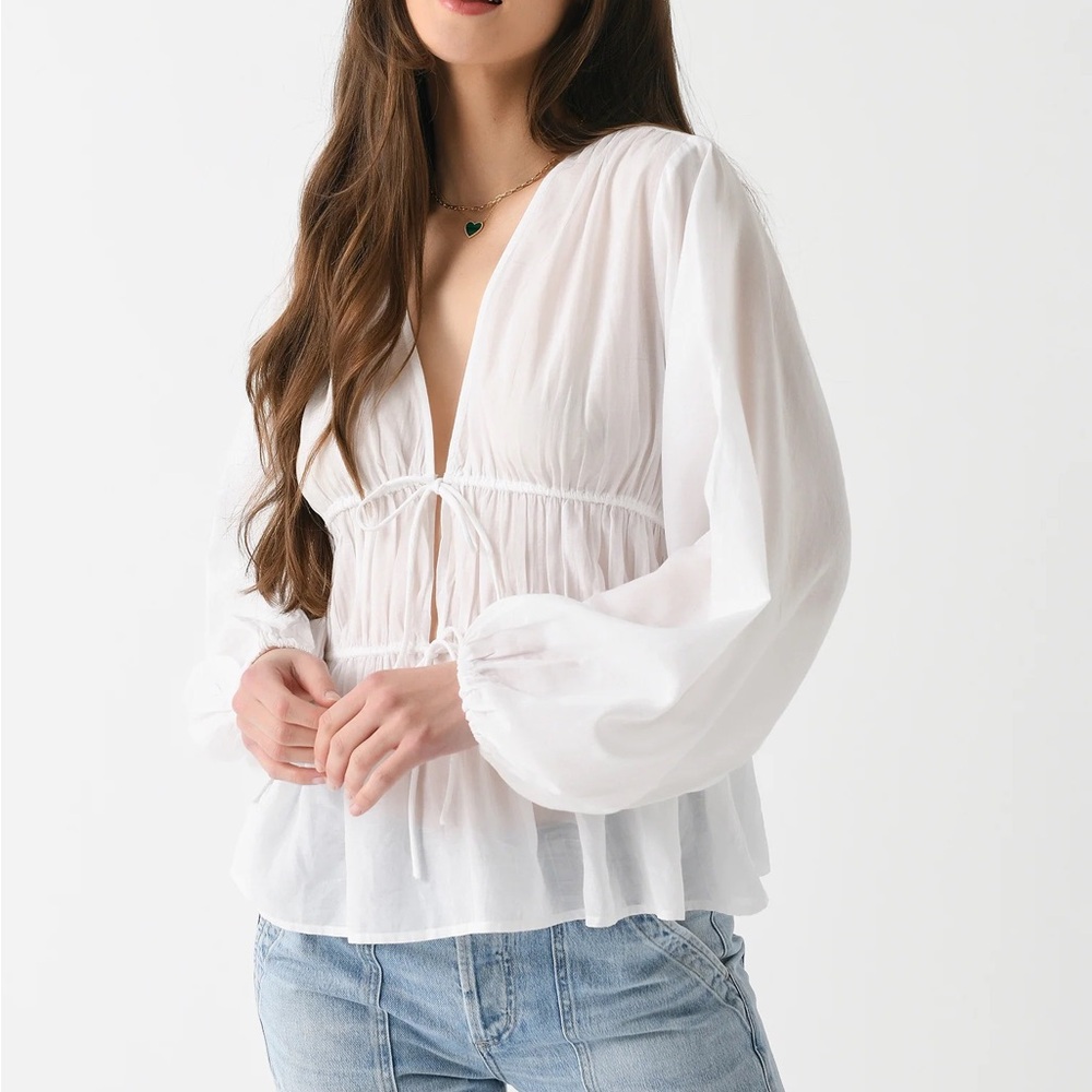 $295 NWT White Rhode “Samara” Tie Top #2 Sz X-Small